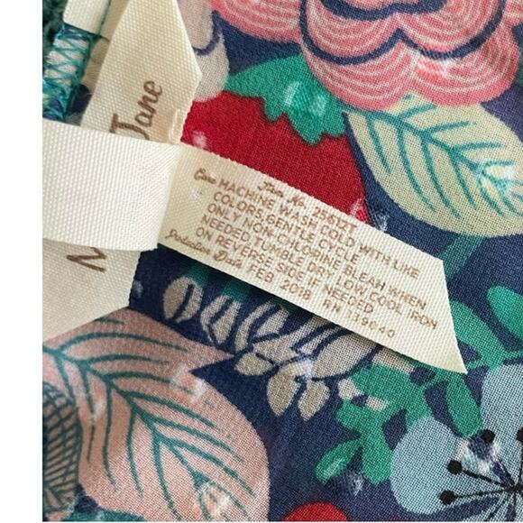 Matilda Jane Women Catalina Floral Babydoll‎ Top L Teal Cottagecore Y2K Boho - Picture 12 of 14